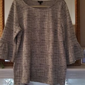 NWT Talbots 3/4 sleeve black and white pattern 1X